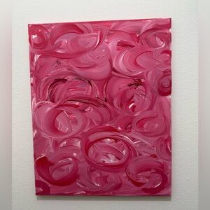 Abstract Pink Swirl Canvas Art “ Feminism”